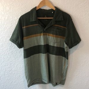 Prana Men's Organic Cotton Blend Striped Polo Shirt- Size M